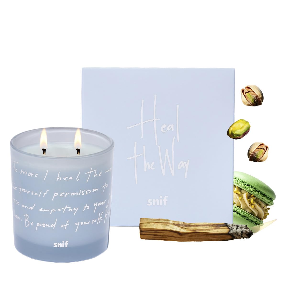 Heal The Way Luxury Scented Candle by Snif, Gourmand and Ambery, Warm and Calming Candle, 50+ Hours, 100% Cotton Fiber Wicks, Soy Wax Blend, Non-Toxic, Vegan, 8.5 oz