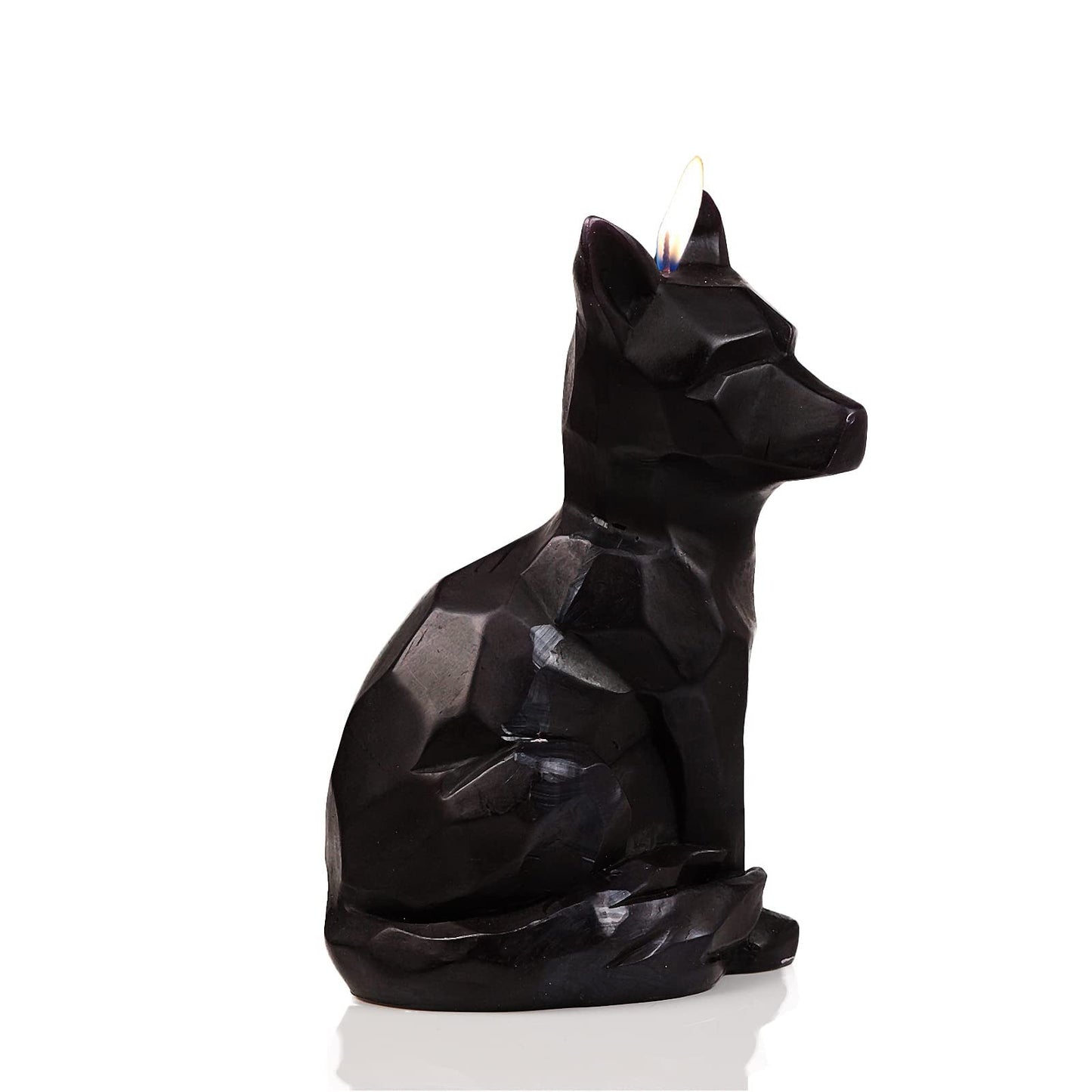 Geometric Fox Candle - Spooky Unique Gift for Animal Lovers - Goth, Gothic Skeleton Candle 7" H - Burns for 5 Hours