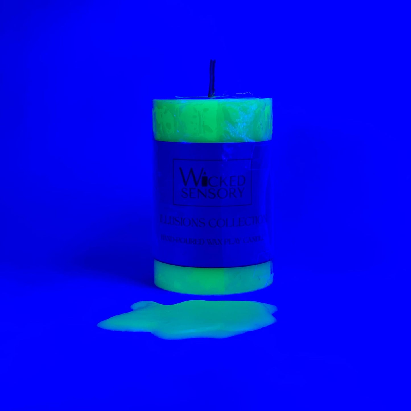 Premium UV Wax Play Candle - Unscented Body Safe Wax Blend for Sensory Play, Comfortable Heat Sensation - Perfect for Couples & Beginners (UV Green)