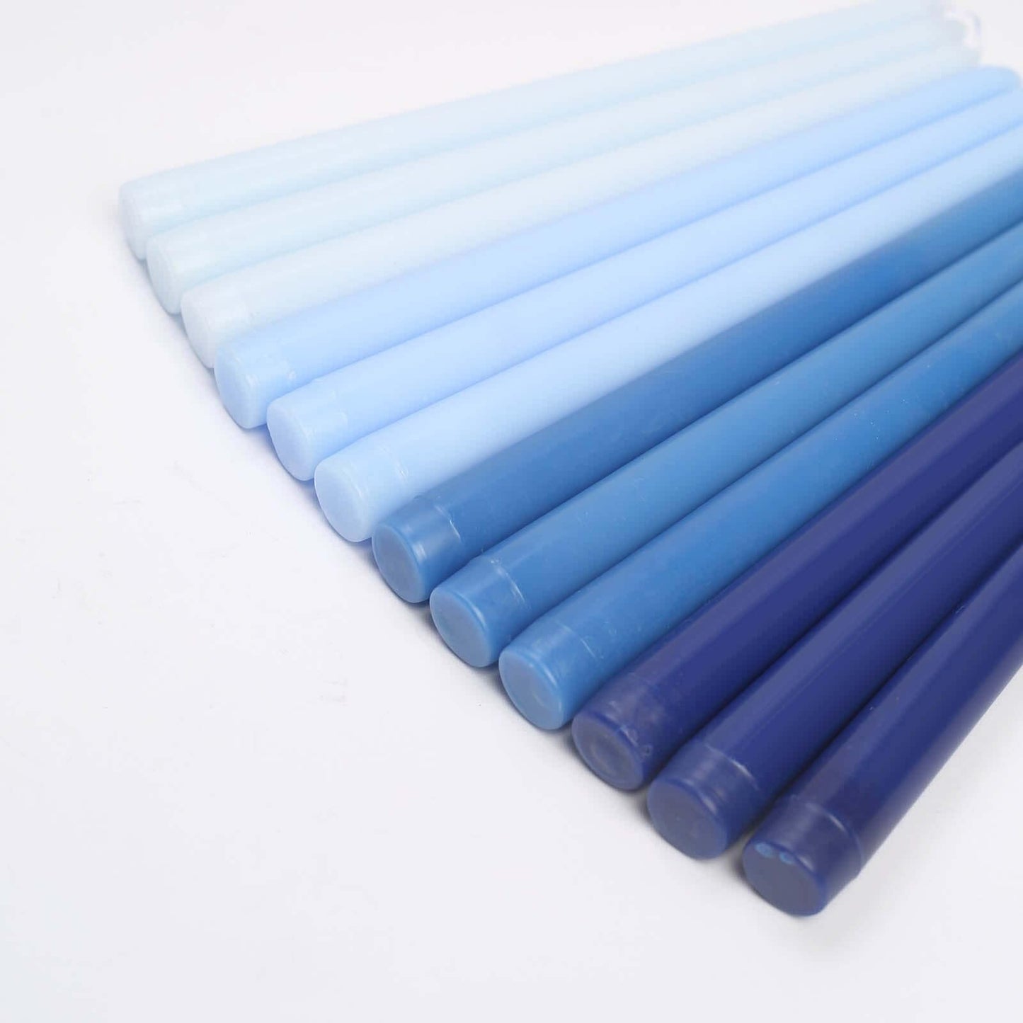 Tableclothsfactory 10" Tall Premium Quality Dripless Unscented Mixed Blue Taper Candles Wedding Dinner Candles for Wedding Decoration Set of 12