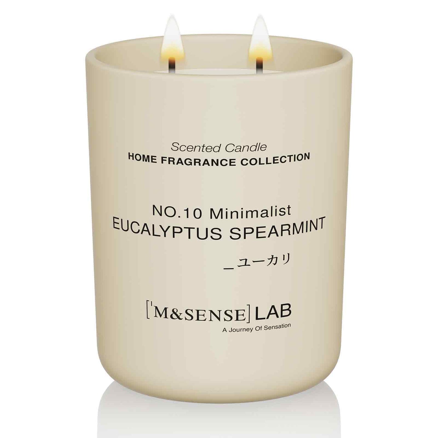 M&SENSE Natural Soy Large Candle| Eucalyptus Mint | 16.6 oz, 95H Burn | Spring Scented Candles for Relaxation, Meditation, Home Décor | for Bedroom, Office, Party