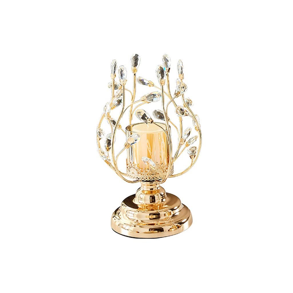 UNNS Candlestick Holder Nordic Crystal Glass Candle Holder Hollow Candle Holder Ornament Suitable for Dinner Living Room Kitchen Dining Room Candle Holders (Size : Small)