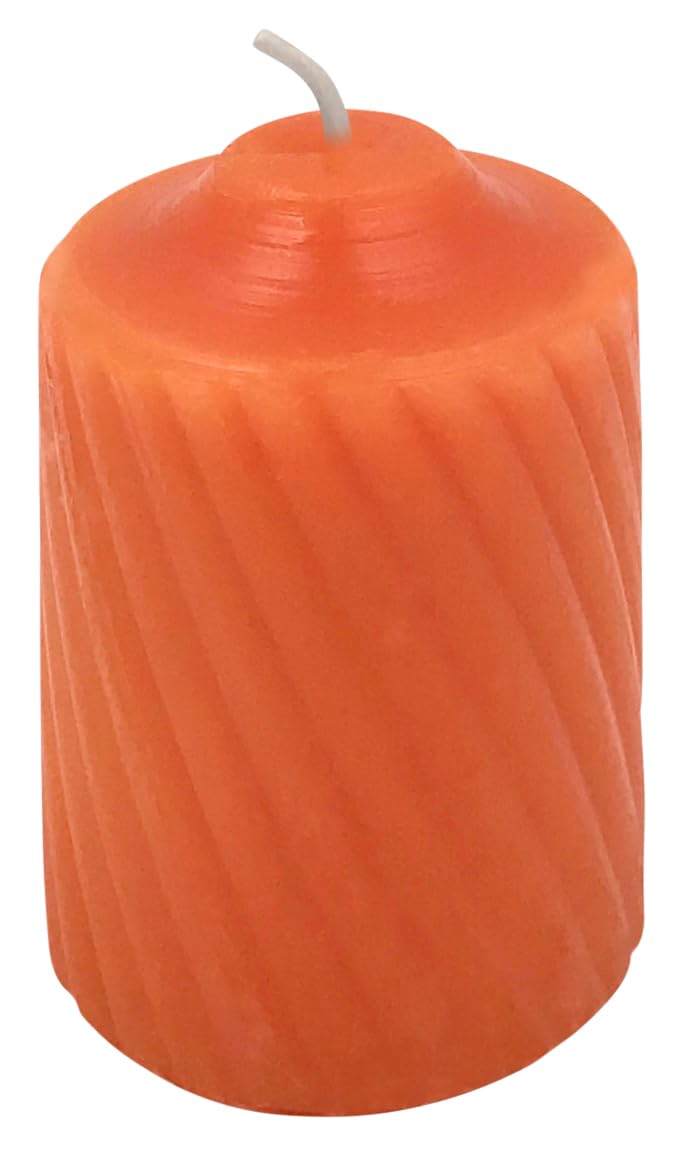 Generic 15 Hour Lightly Scented Votive Candles with a Textured Surface 19 Candles Per Box Made in The USA (Orange/Pumpkin Scent)