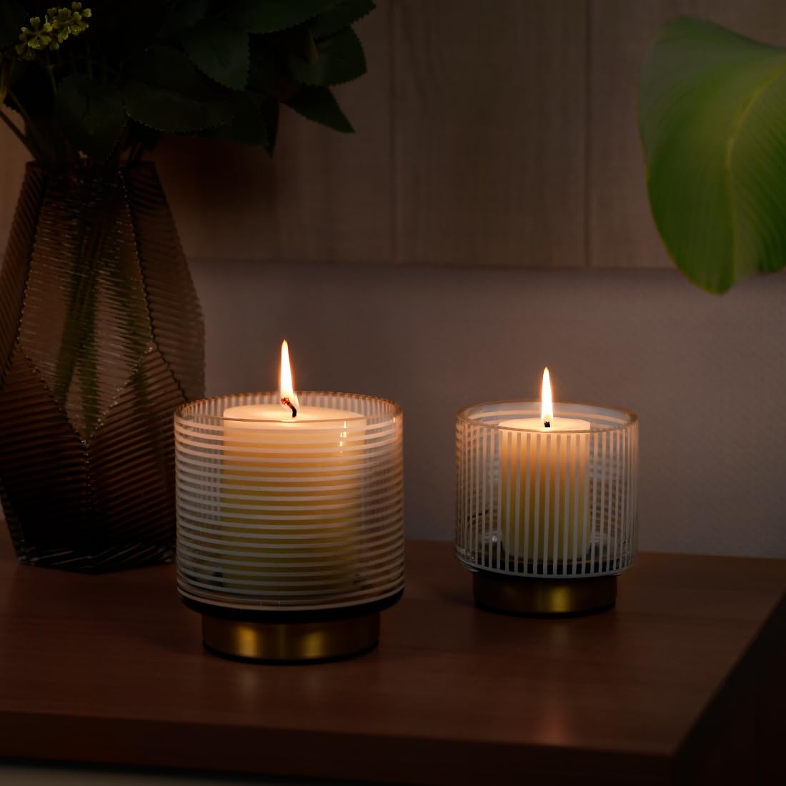 JONERAY Beeswax Pillar Candles 3x4 Inch, Pure Natural Beeswax Candles - Unscented, 40 Hour Burn Time,Hand-Poured (Ivory)