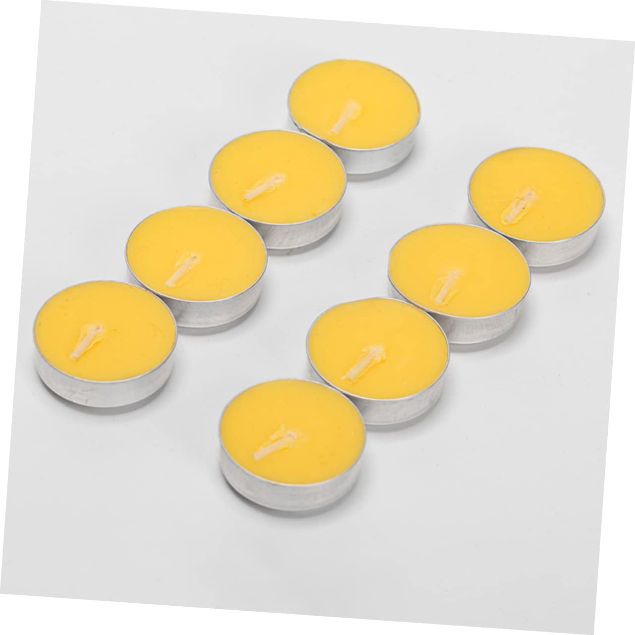 Cabilock 16Pcs Smokeless Tea Light Candles Set Unscented Round Compact Candles Natural Wax for Tea House and Office Use Long Burning Mini
