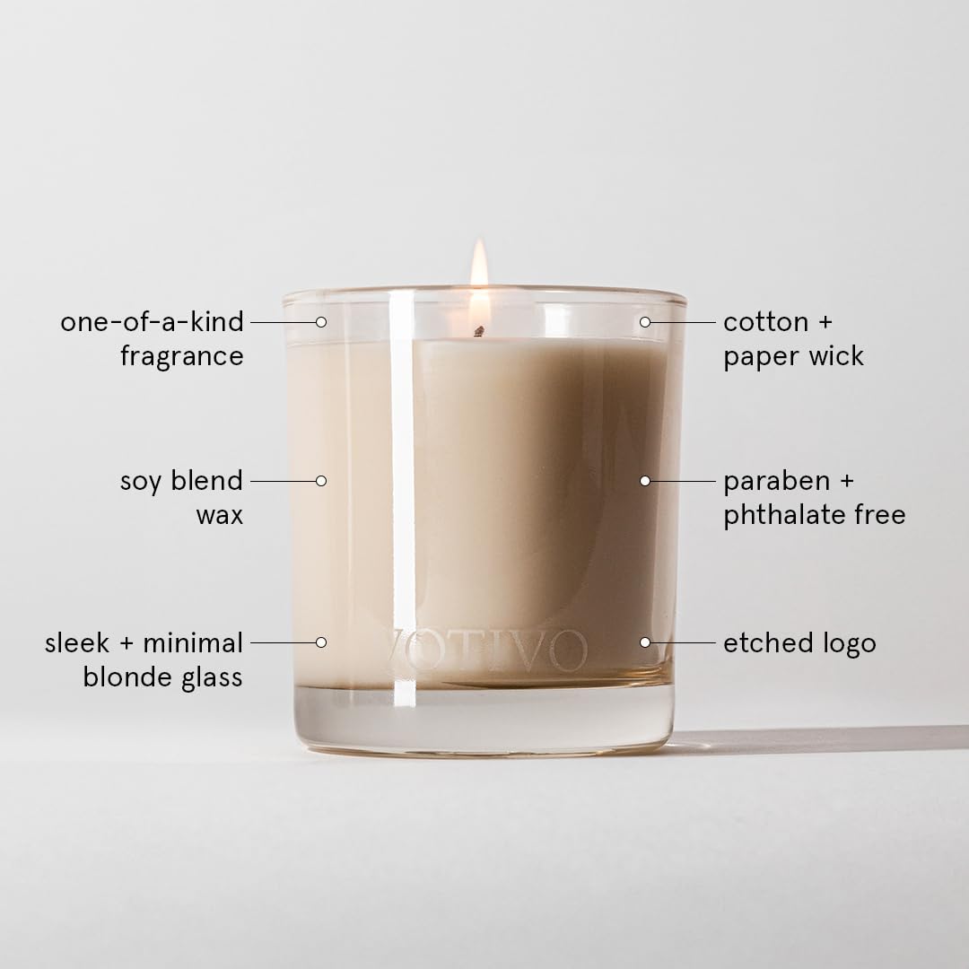Votivo Clean Crisp White 10 oz Signature Candle | Soy Wax Blend | Luxurious Cotton Scent | Luxury Glass Jar Scented Candle & Box | Candles for Home Scented | Candle Gifts | Highly Scented