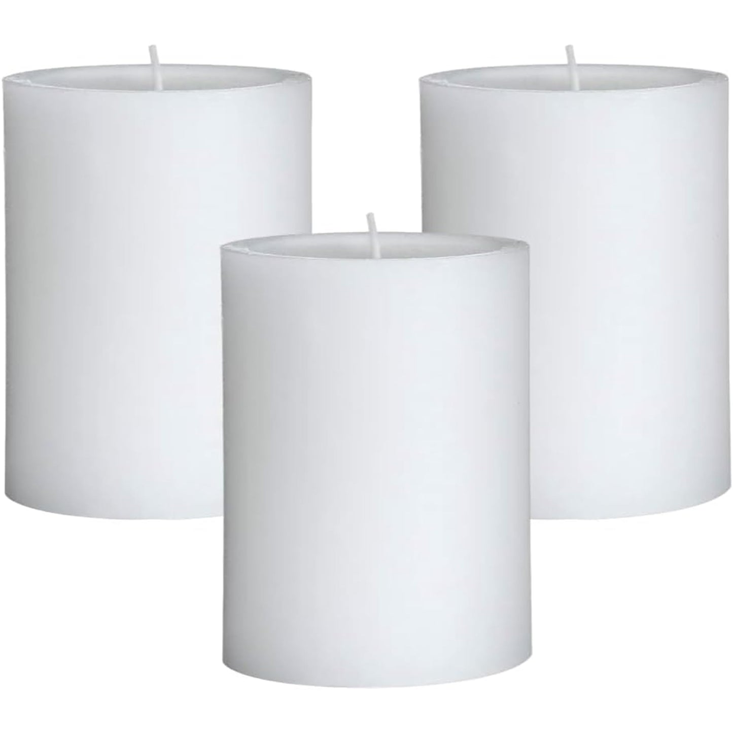 Mister Candle - Citronella Candles, Ideal for Outdoor & Indoor Use, 3"x4" White Pillar Candles Set of 3, Hand Poured, Premium Wax & Dripless, 60 Hour Burn Time