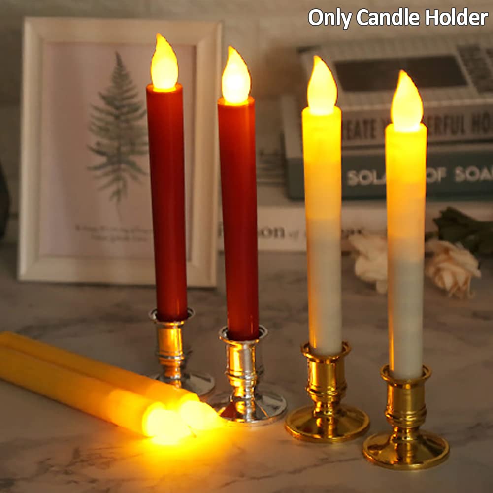 CALIDAKA 20pcs Taper Candle Holders - Gold/Silver Pillar Candle Stand for Table Centerpiece, Wedding, Party Festival Decor