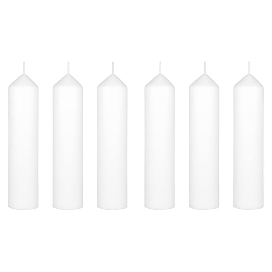 Mega Candles 6 pcs Unscented Round Dome Top White Pillar Candles, Low Cost Single Use Event Wax Candle 2 Inch x 9 Inch, Ideal for Weddings, Parties, Events, Occasions, Florists, Prayers, Vigils