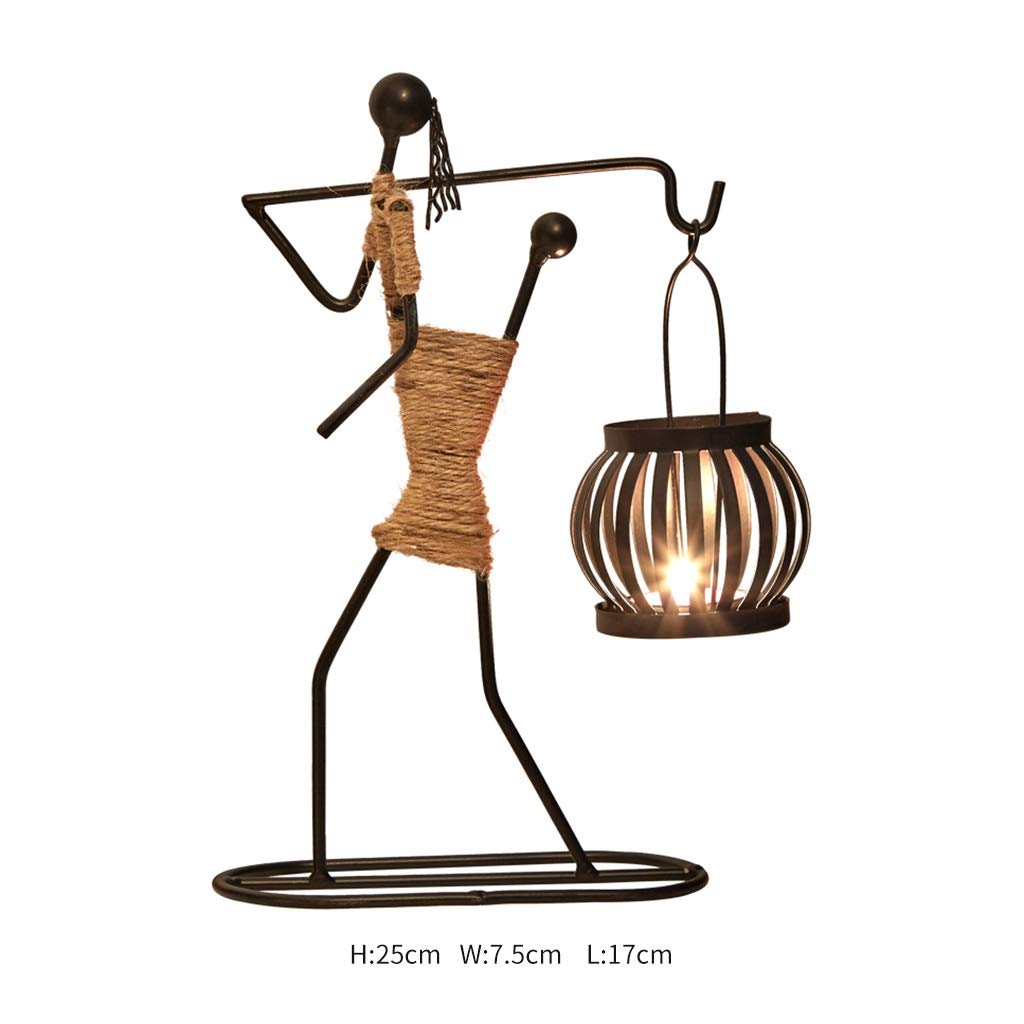 XILIN-1987 Candle Holderss Girl Shape Iron Candlestick Tabletop Decoration Cafe Candlelight Dinner Props Romantic Candlestick Decorative Candlestick (Size : A)