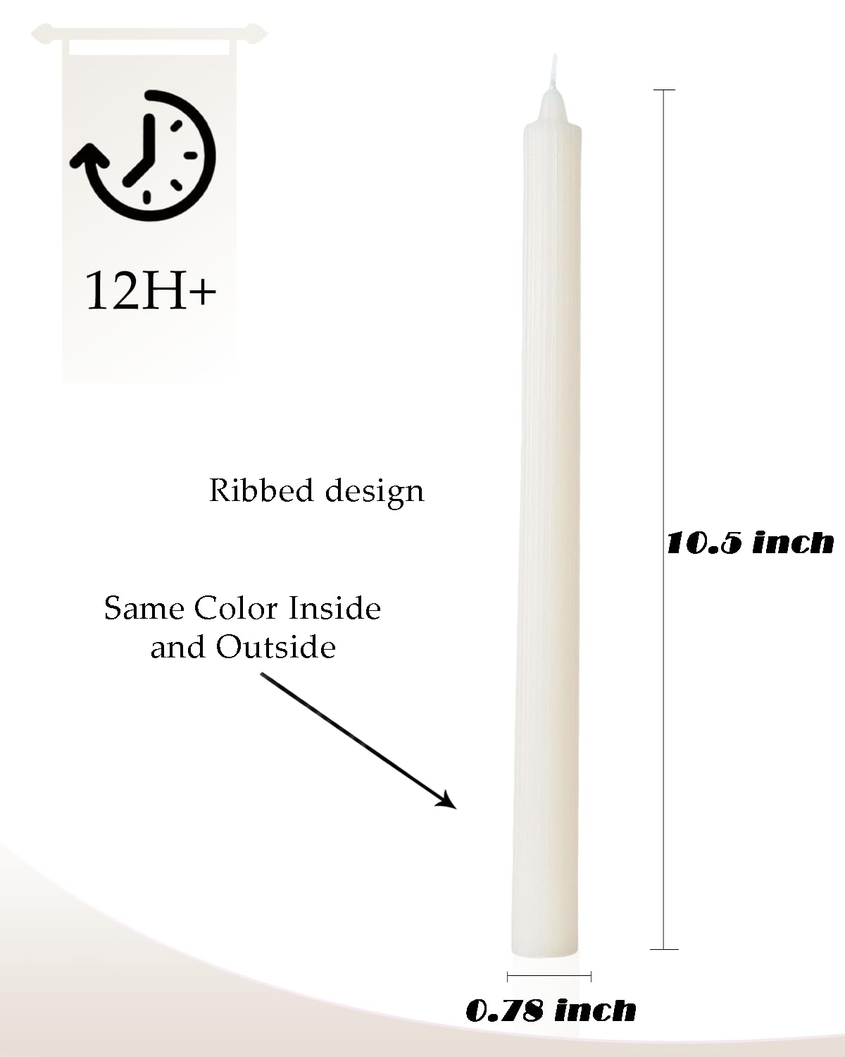 LPUSA Candlesticks Brown Taper Candles 10.5 inch Dripless Tapered Candles Ideal as Dinner Candles Smokeless and Unscented Long Burning,Set of 12