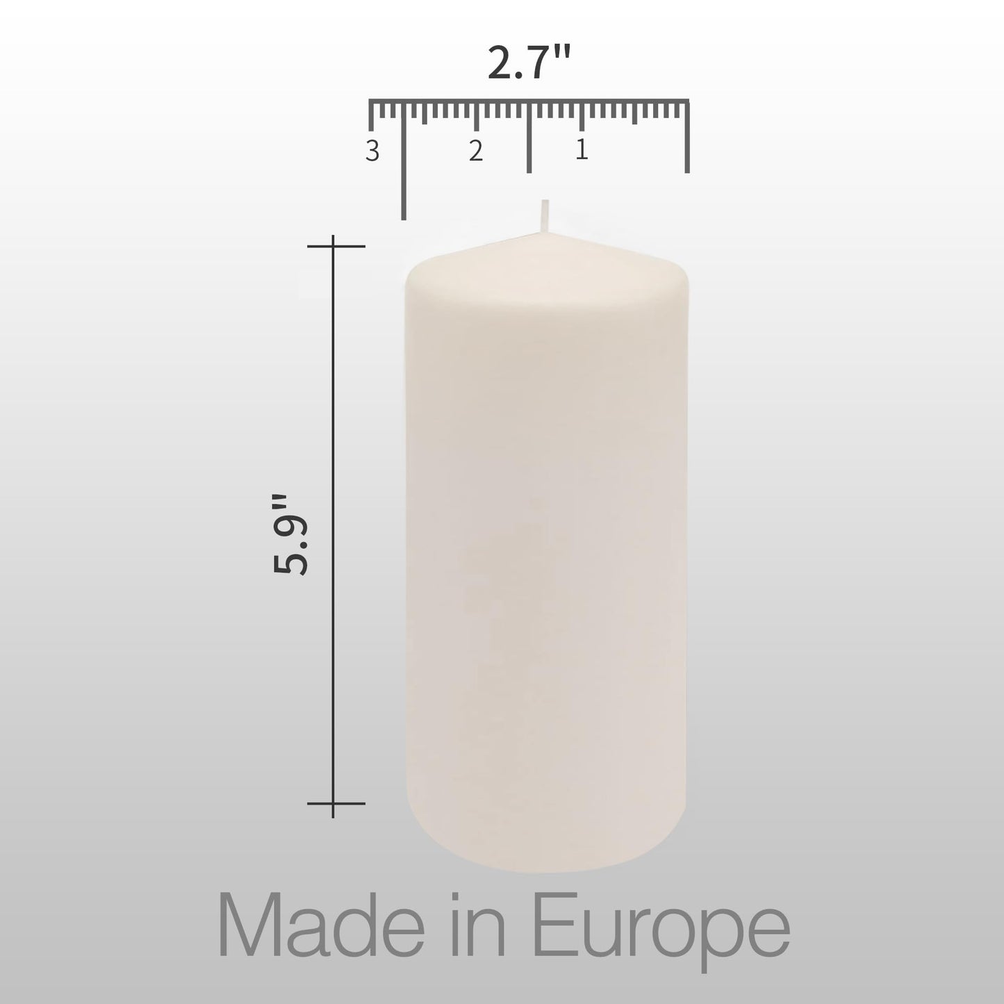 HomeLights Pillar Candles - 2.7x6 inch | 60 Hours Burning, 6 Count - White Unscented Smokeless European Pillar Candles - Perfect for Wedding, Parties, Spas, Home Gatherings and Dinner