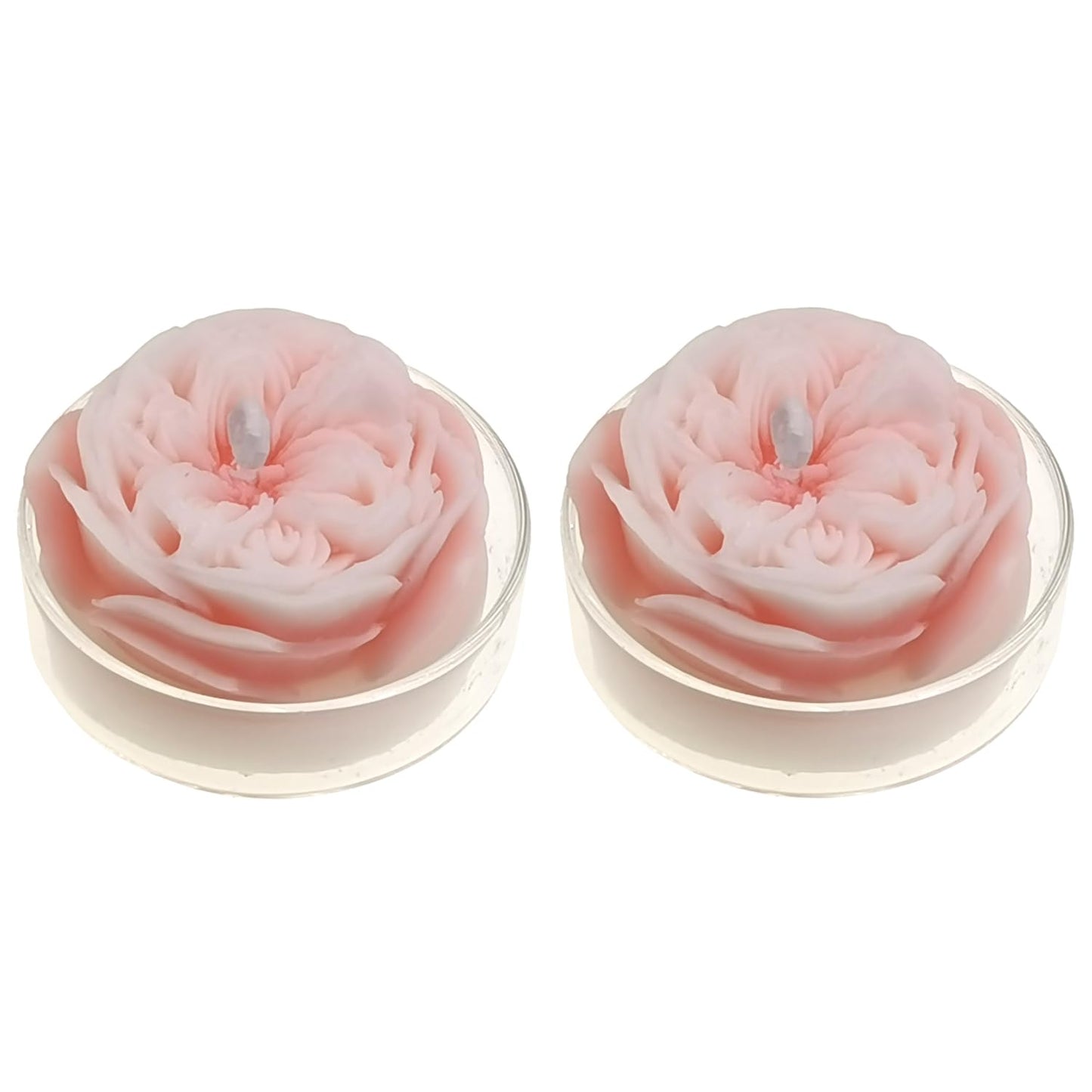 Scented Candle with Cup 2 Pack, 58G Soy Wax Rose Candle, for Meditation, Yoga, Birthday, Wedding, Housewarming (Pink)