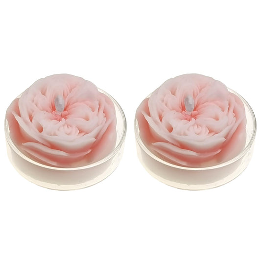 Scented Candle with Cup 2 Pack, 58G Soy Wax Rose Candle, for Meditation, Yoga, Birthday, Wedding, Housewarming (Pink)