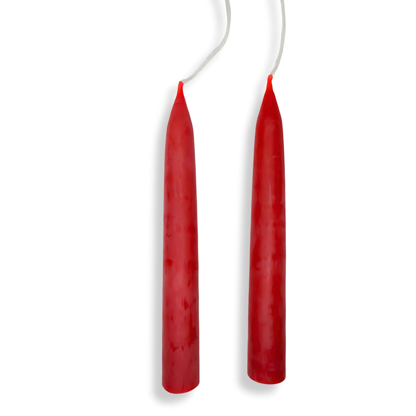 Candlestock Beeswax Taper Candles – Standard 7/8" Diameter, Pure 100% Natural USA Beeswax, Cotton Wick, Dripless, Long-Burning, Handmade in Woodstock, NY- 8 Inches - 1 Pair (2 Candles) - Rose Red