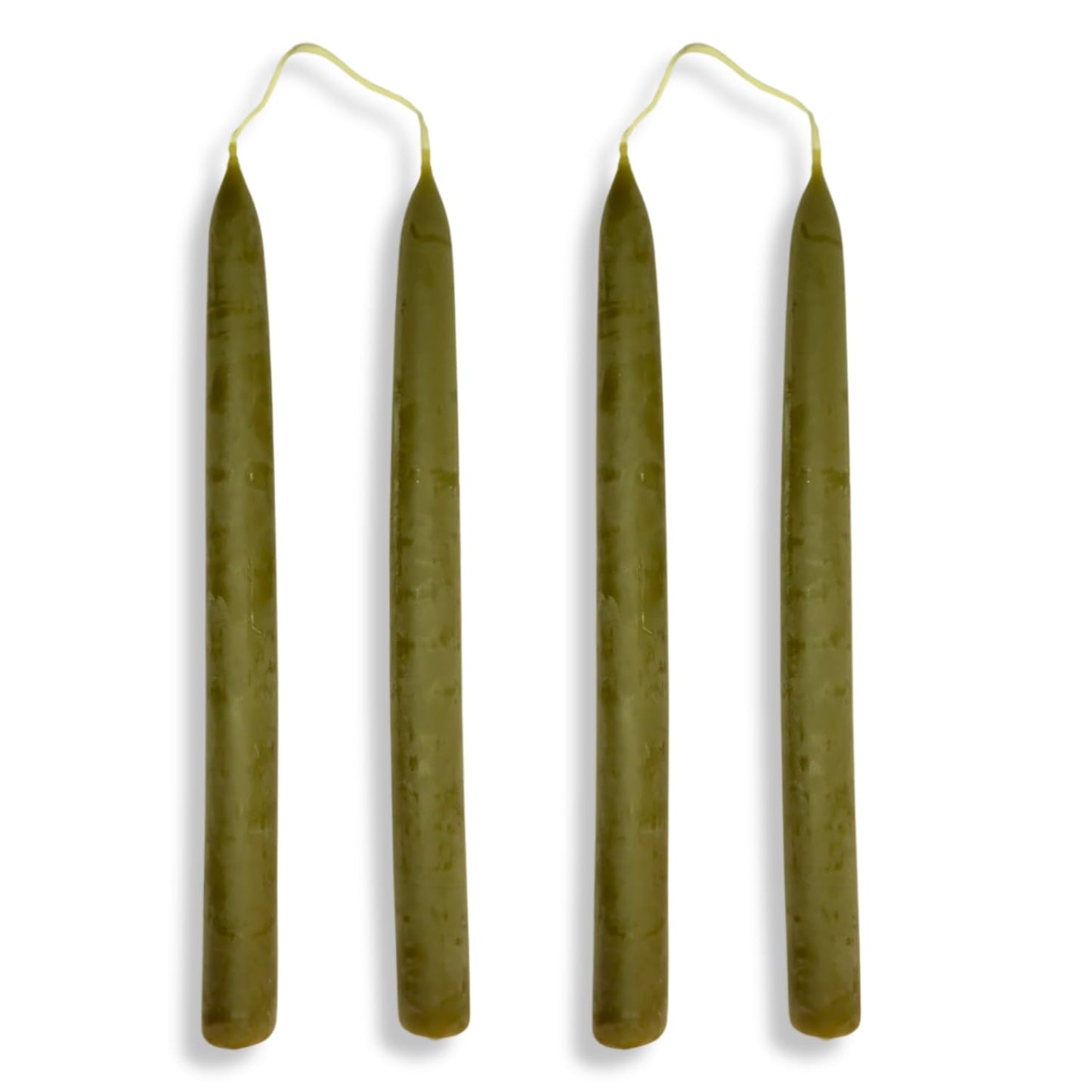Candlestock Beeswax Taper Candles – Standard 7/8" Diameter, Pure 100% Natural USA Beeswax, Cotton Wick, Dripless, Long-Burning, Handmade in Woodstock, NY- 10 Inches - 2 Pairs (4 Candles) - Sage