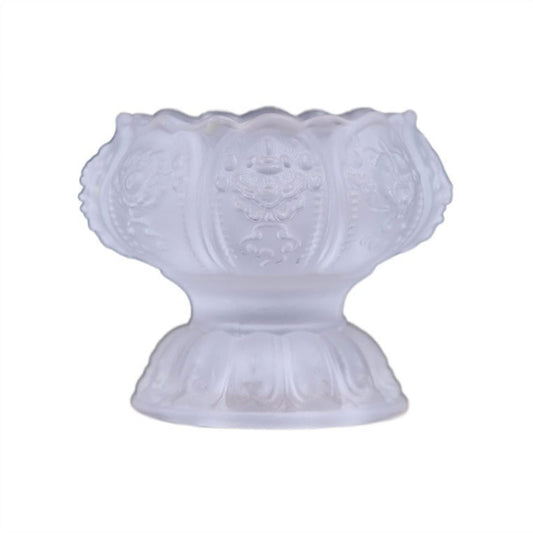 Decorative Candlestick Small Lotus Candlestick Colorful Glazed Candlestick Household Decorative Ornaments Candlestick (Color : White)
