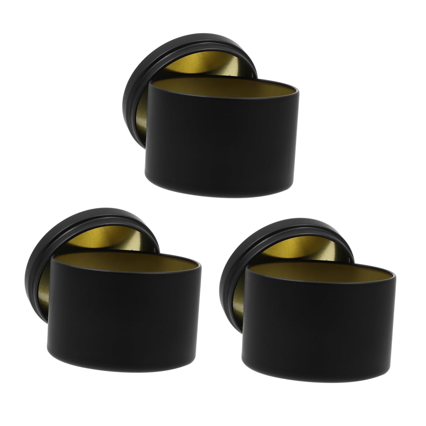 COHEALI 3pcs Empty Iron Candle Jars Metal Containers for DIY Candle Making Elegant Design for Home Weddings Parties Black Tinplate Holders