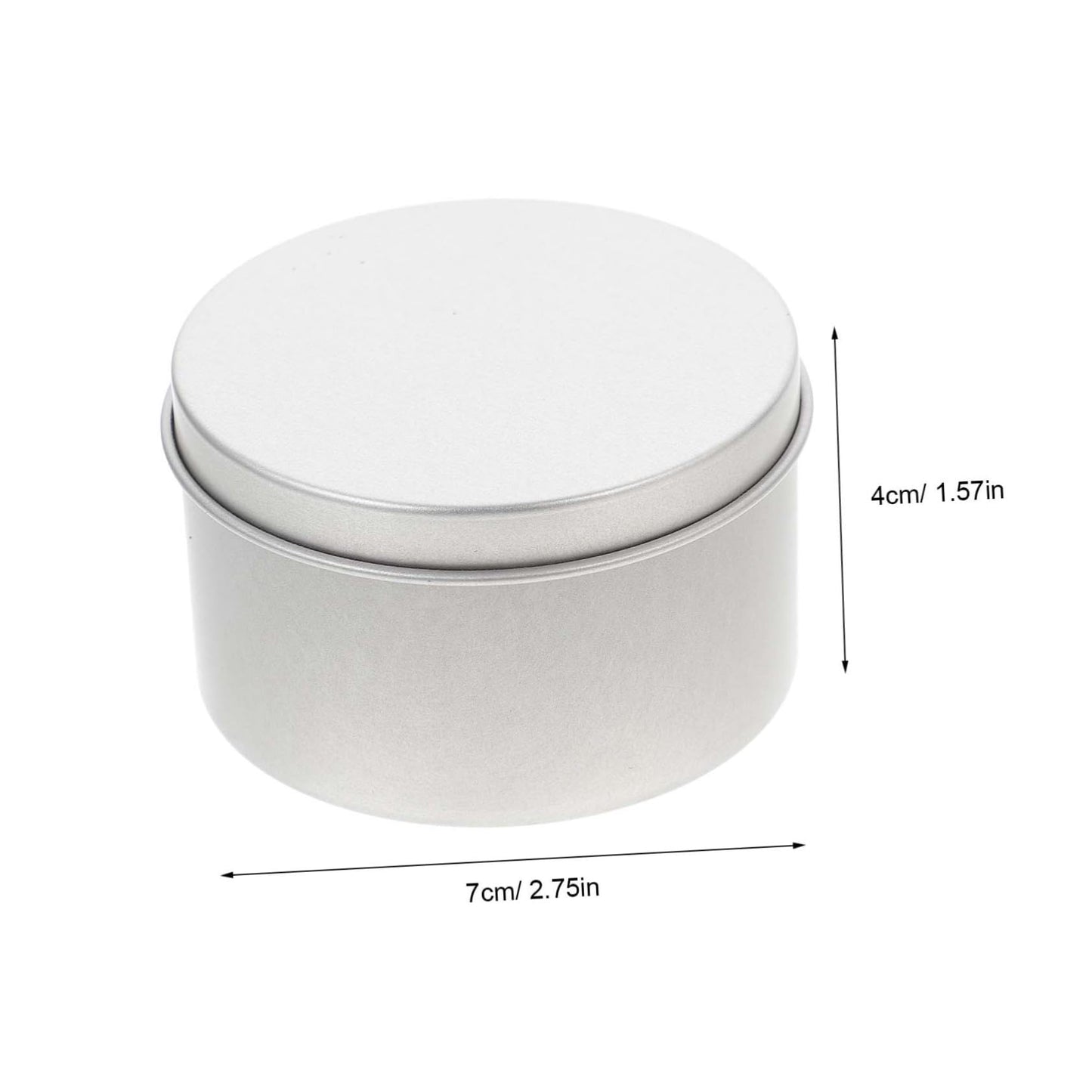 CONGARTENO Round Metal Tins Screw Lid Elegant Candle Containers for Scented Candles Balms and Crafts Compact and Portable Storage Silver Finish for Travel and Everyday Use