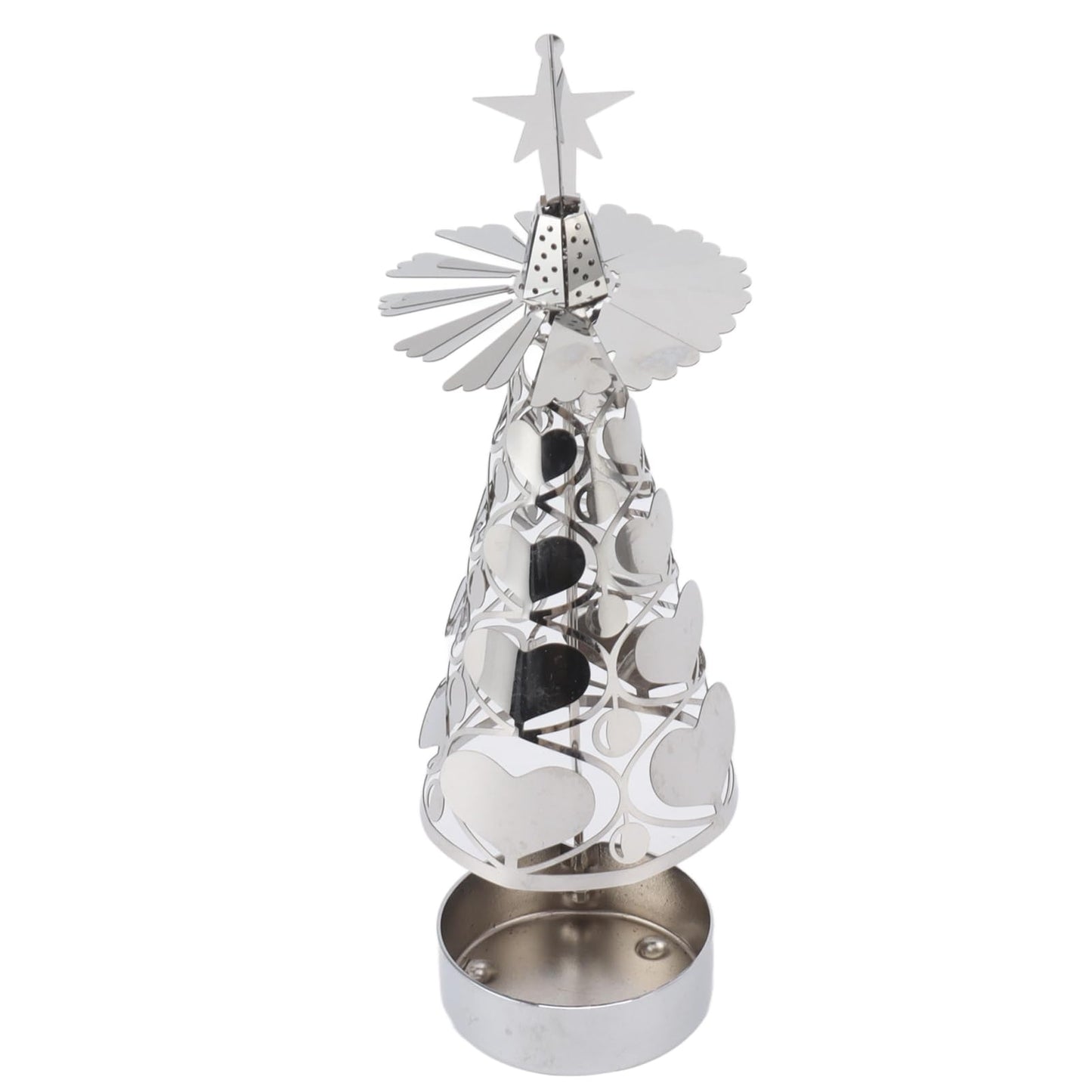 aqxreight Spinning Candle Holder Rotating Candlestick Set for Romantic Wedding Christmas Party Gold Snowflake (Heart Shaped)