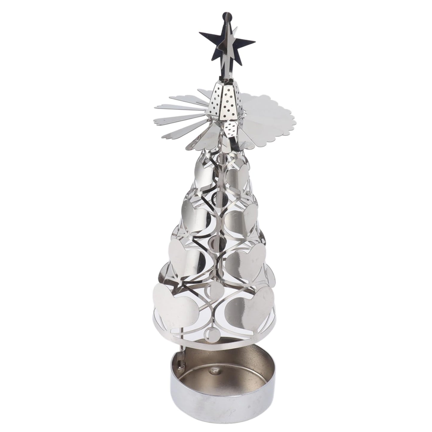 aqxreight Spinning Candle Holder Rotating Candlestick Set for Romantic Wedding Christmas Party Gold Snowflake (Heart Shaped)