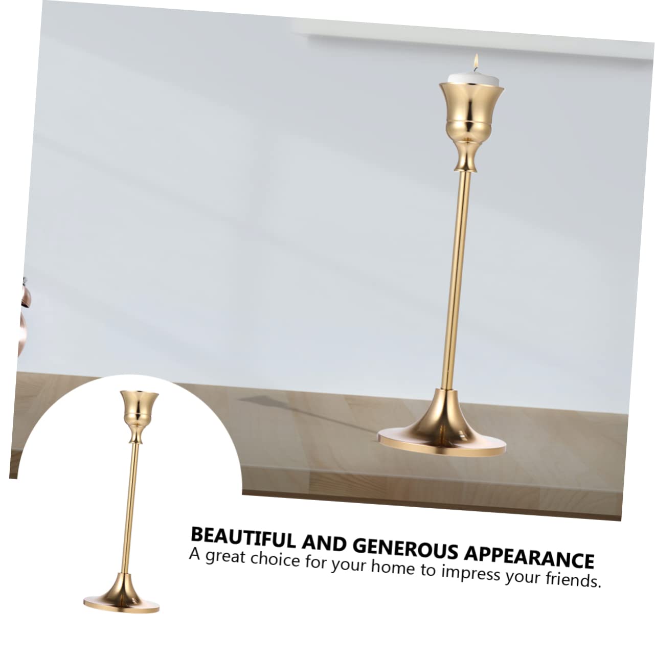 HOMOCONO Iron Candlestick Holder Retro Style Candle Holder Decor Unique Iron Desktop Ornament for Home Decoration Weddings Parties and Anniversaries for Friends and Family