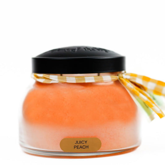A Cheerful Giver - Juicy Peach Mama Scented Glass Jar Candle (22oz) with Lid & True to Life Fragrance Made in USA