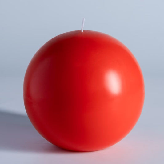 MOZEAL Hand-Poured, 6 Inch Living Coral Large Round Ball Candles - Elegant Living Coral Round Pillar Candles, Dripless, Unscented, Smokeless, Ideal for Summer Parties.