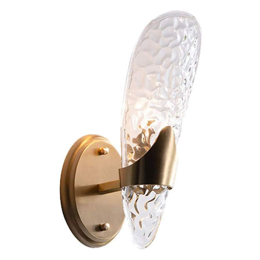 vsGotber Wall Light Sconces Modern Crystal Glass Lamp Shield Wall Lamp Creative Leaf Decorative Corridor E14 Crystal Lights Brass Earned Design Wall Lamp Gold Colored Stairwear Lamp,1 Light