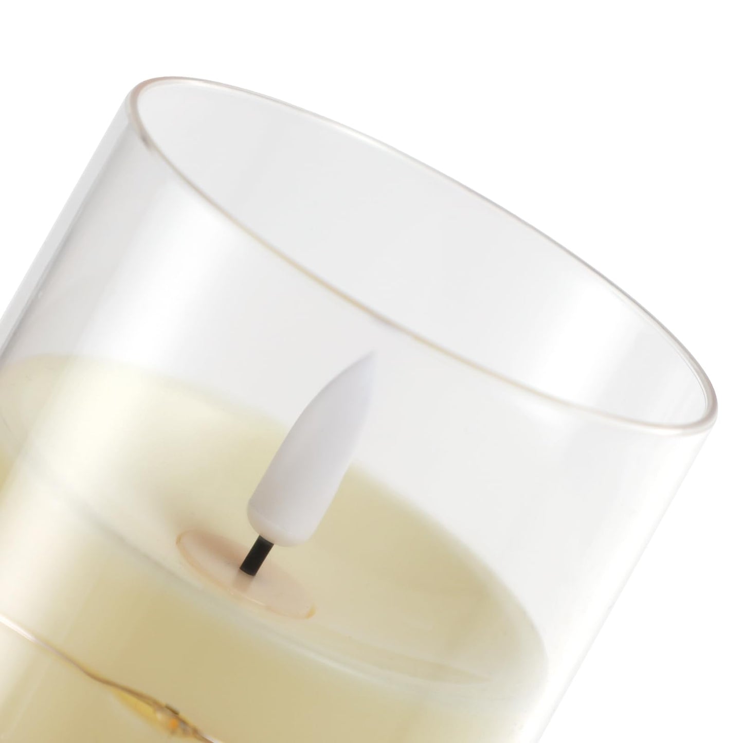 Flameless Candles, Battery Operated LED Candles with Remote and Timer Flickering Flameless Candle for Romantic Ambiance and Home Halloween Decor Durable Acrylic Shell with Embedded Star String
