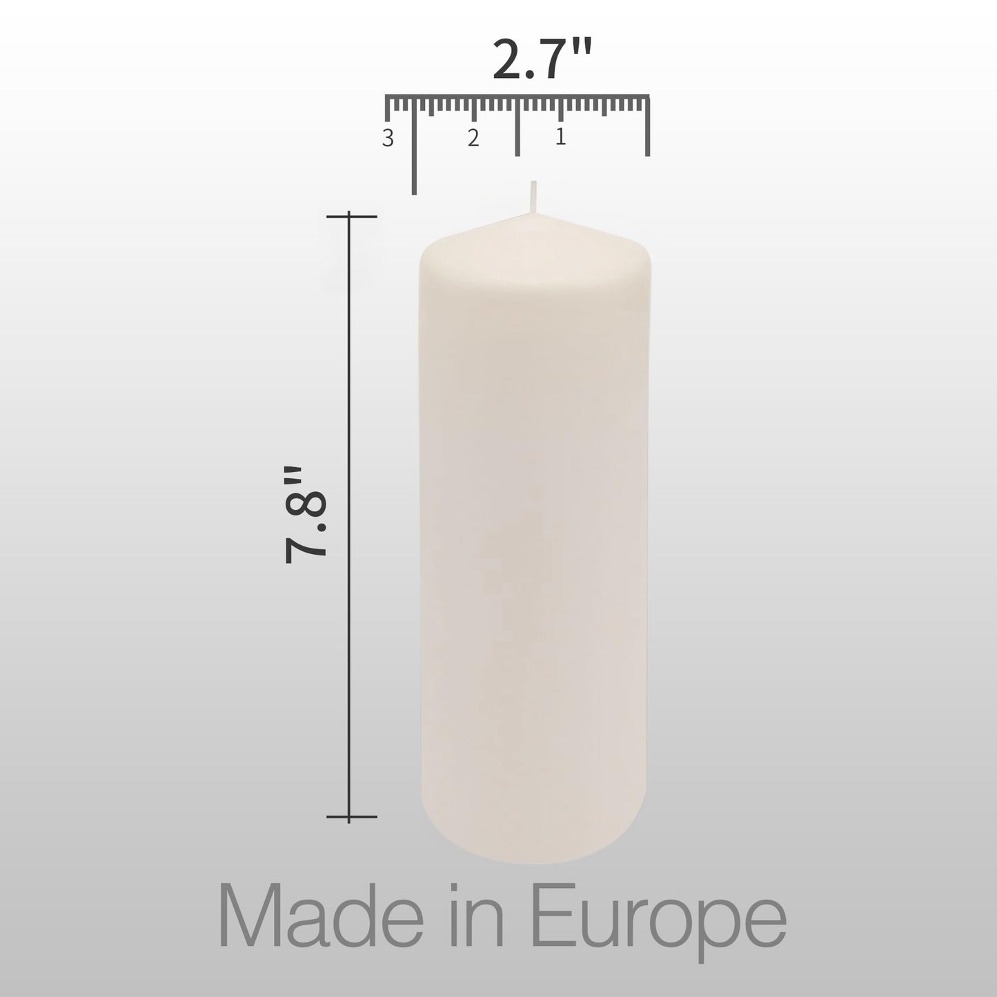 HomeLights Pillar Candles - 2.7x8 inch | 80 Hours Burning, 6 Count - White Unscented Smokeless European Pillar Candles - Perfect for Wedding, Parties, Spas, Home Gatherings and Dinner