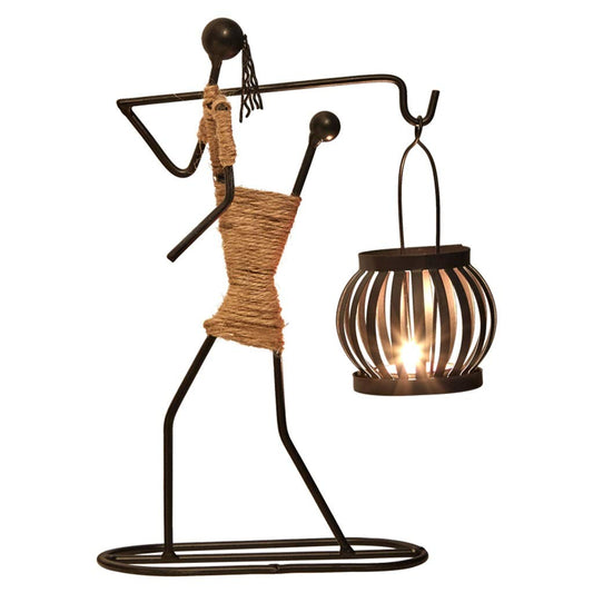 XILIN-1987 Candle Holderss Girl Shape Iron Candlestick Tabletop Decoration Cafe Candlelight Dinner Props Romantic Candlestick Decorative Candlestick (Size : A)