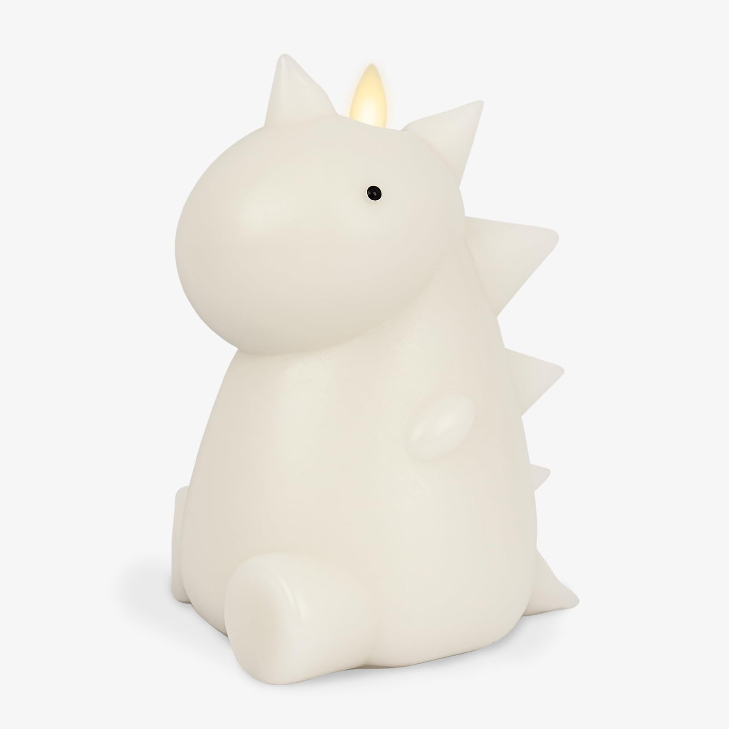 Luminara Flameless Dinosaur Figural Color Changing LED Candle, 5.7" x 6.7", Real Wax Moving Flame Battery Operated w/ 18 Button Remote, Unscented Safe