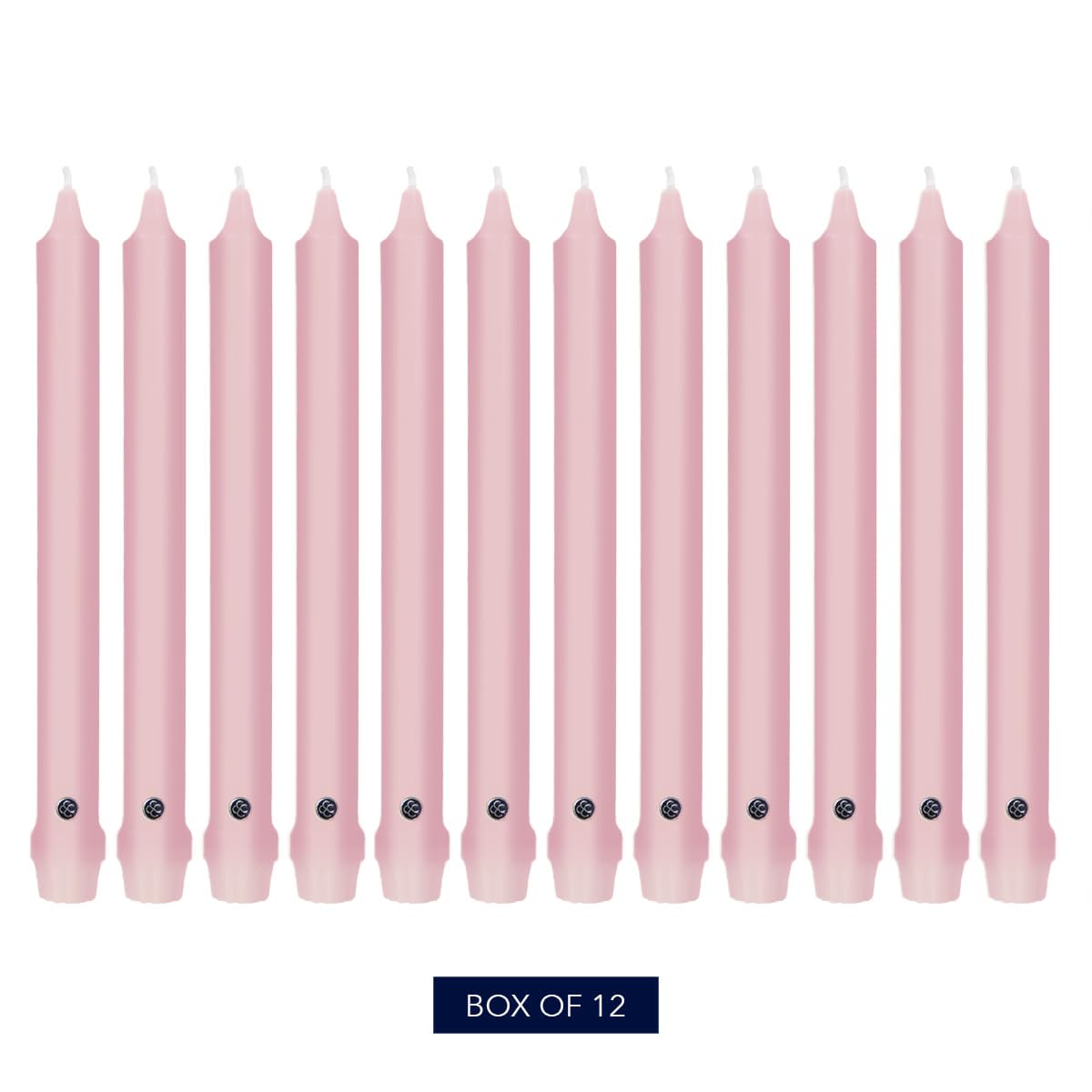 Colonial Candle Unscented Taper Candle, Classic Collection, Persian Pink, 10 in, Pack of 12 - Up to 8 Hours Burn