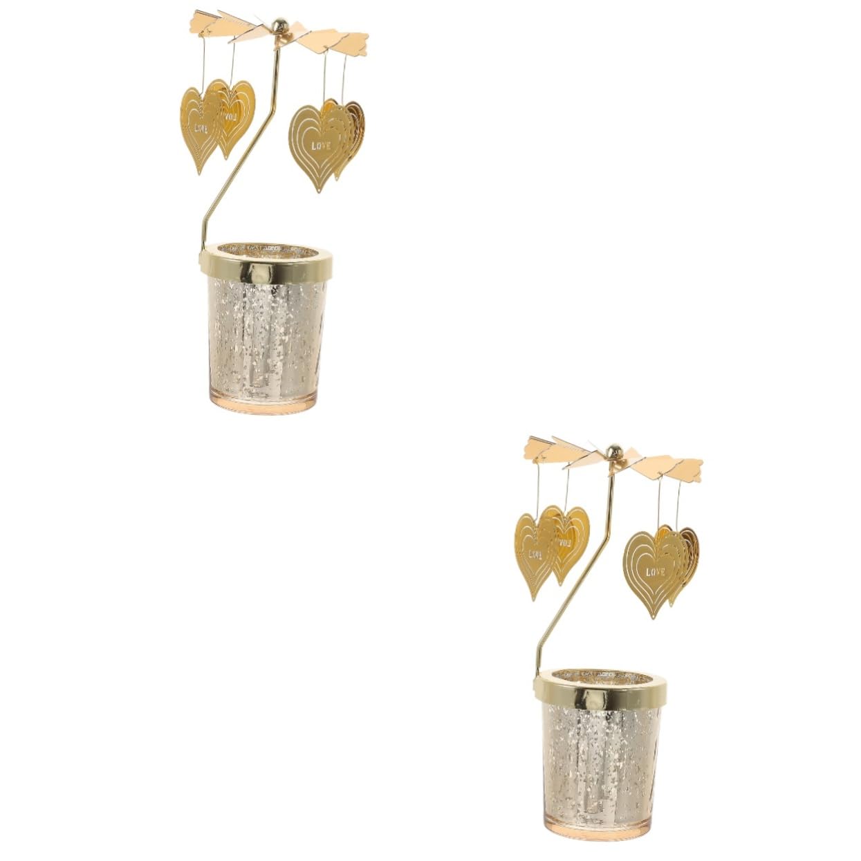 Ciieeo 2pcs Rotating Candle Holder Assembly Elegant Design for Valentine Day Weddings Home Decor and Special Events Romantic Tabletop Candlestick Stand
