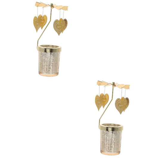 Ciieeo 2pcs Rotating Candle Holder Assembly Elegant Design for Valentine Day Weddings Home Decor and Special Events Romantic Tabletop Candlestick Stand