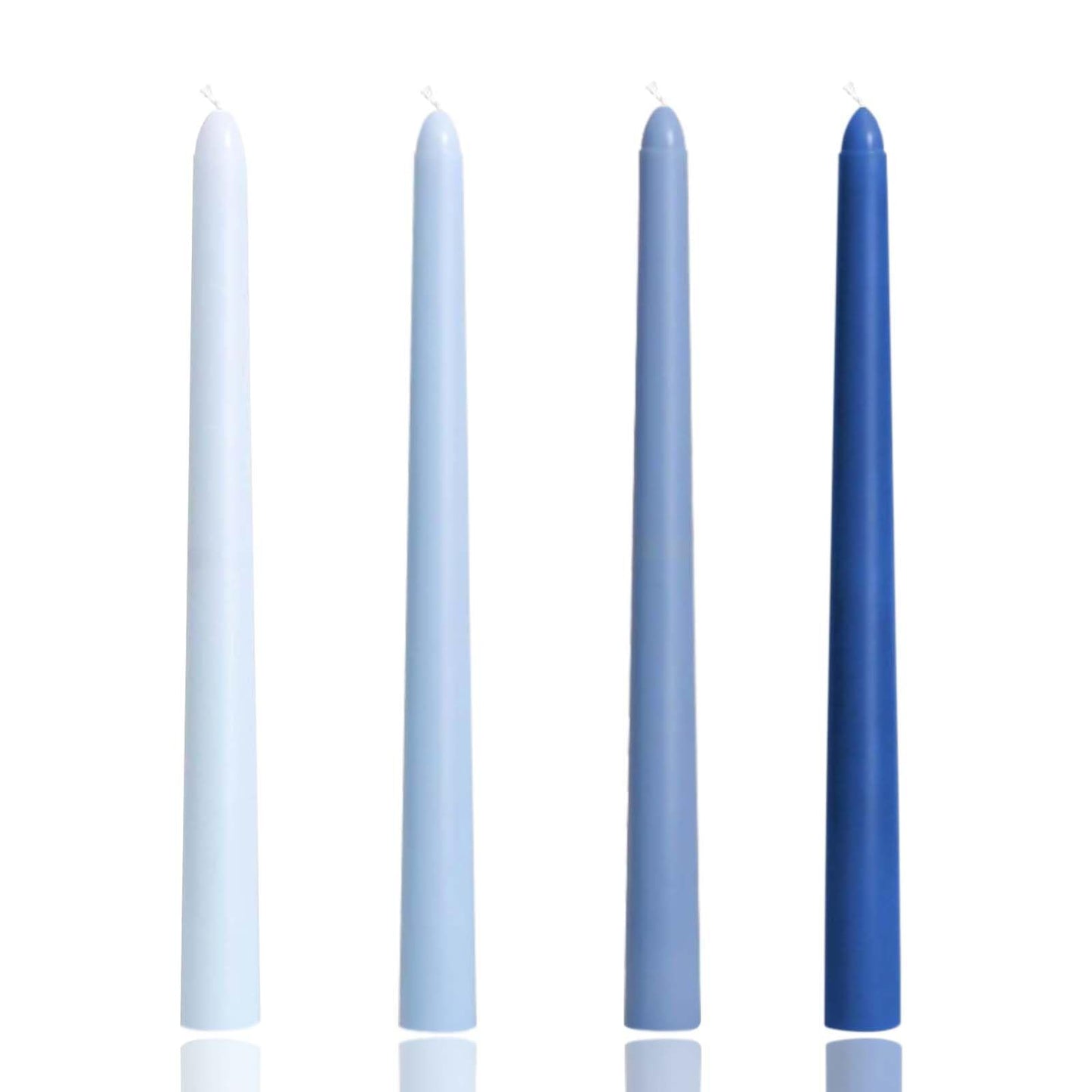 10 inch Dark Blue Gradient Taper Candles,Set of 4 Tapered Candle, Tall Candlesticks,Conical Stick Candles,Smokeless,for Home Dinner, Party, Wedding, Halloween, Christmas (Blue Series, 10inch)