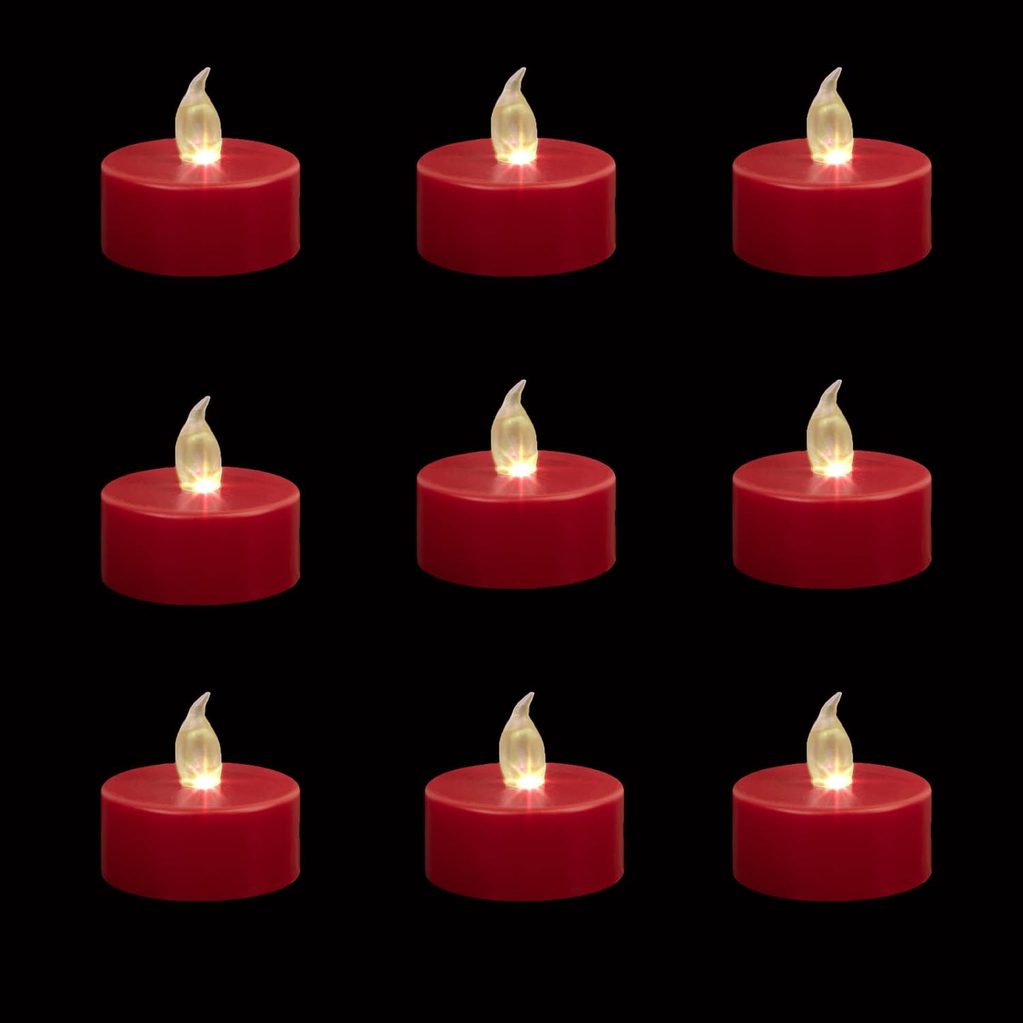 Boakboary Tea Lights Flameless Battery Operated Candles-100PACK Red LED Flickering Votive Candle Long Lasting 200 Hours, Realistic and Bright for Seasonal Festive Celebrations Decoration