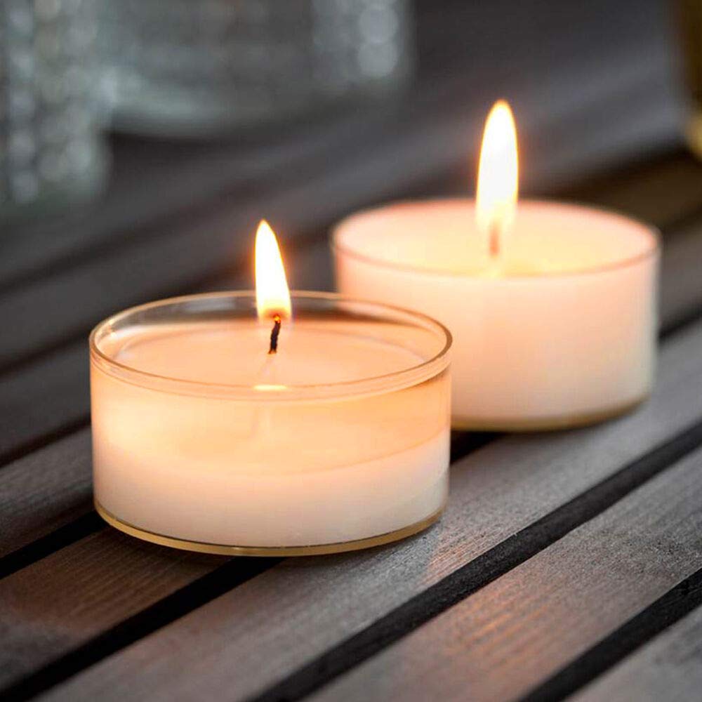Spaas 12 Maxi Scented Tealights in Transparent Clear Cup, 8 Hours, Cotton Blossom
