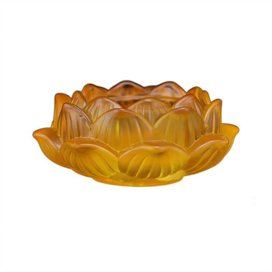 Candle Sconces Classical Colored Glazed Candle Holder Beautiful Lotus Candlestick Desktop Decorations Candle Holder(Color:Red) (Yellow)