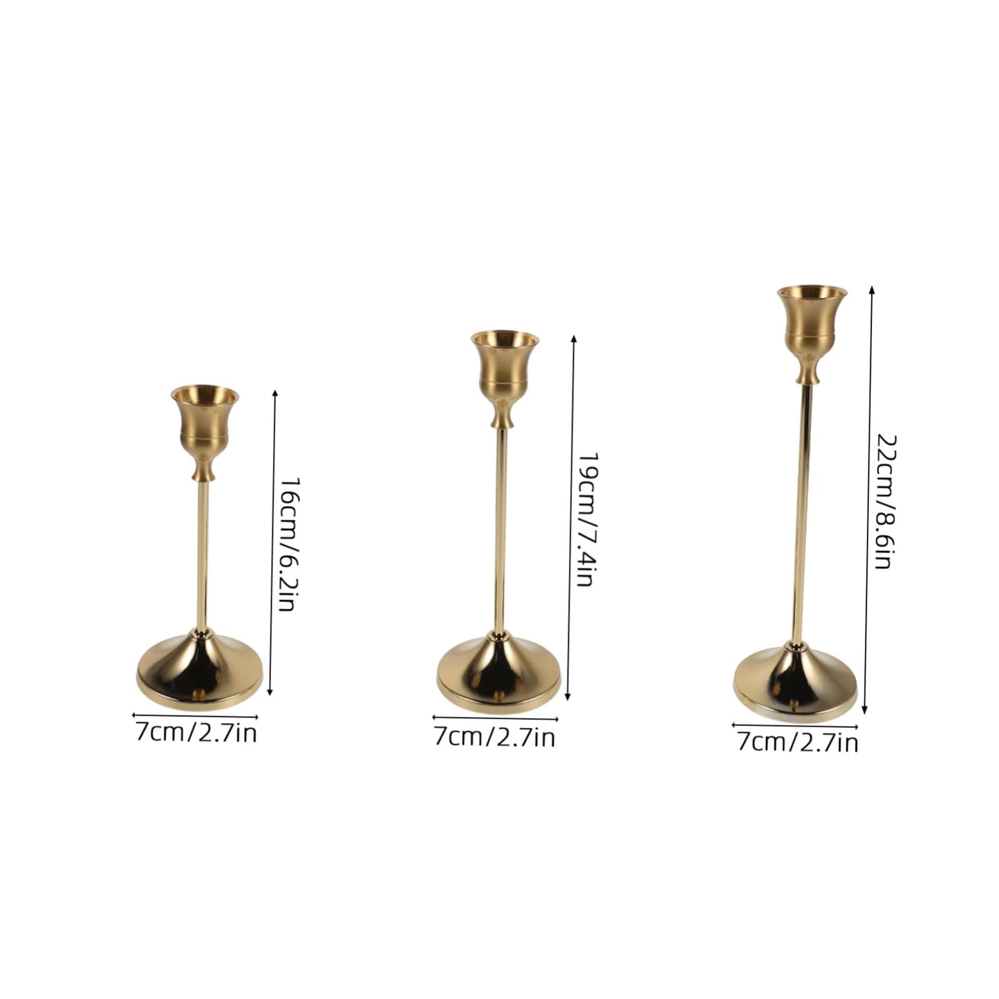 Hemobllo 6pcs Metal Taper Candlestick Holders with Elegant European Craftsmanship, Vintage Carved Design, Polished Shiny Finish, Table Centerpiece Candle Holders for Banquet Events