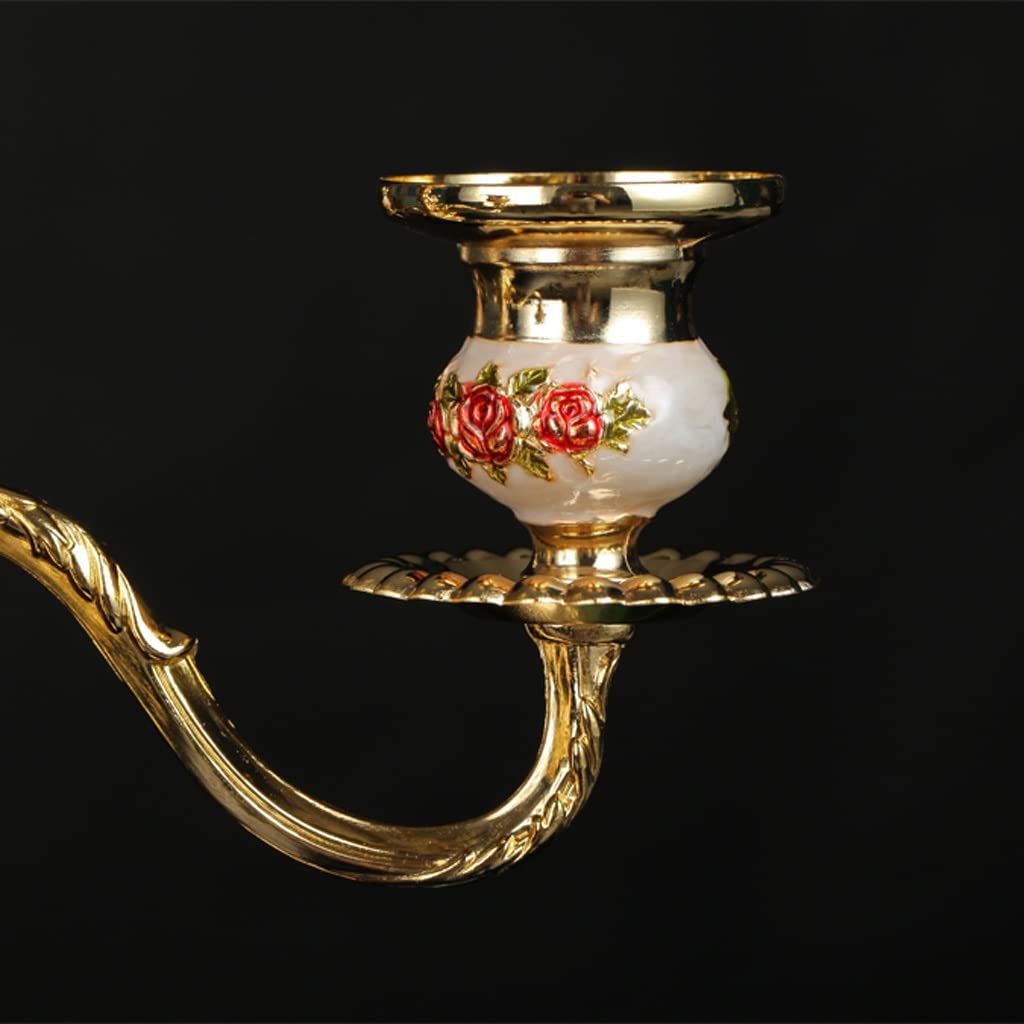 WAOCEO Candlestick Holders European Candle Holder Creative Alloy Candle Holder Retro Home Decoration Romantic Wedding Candle Light Dinner Candle Holder Candle Holders(Color:B)