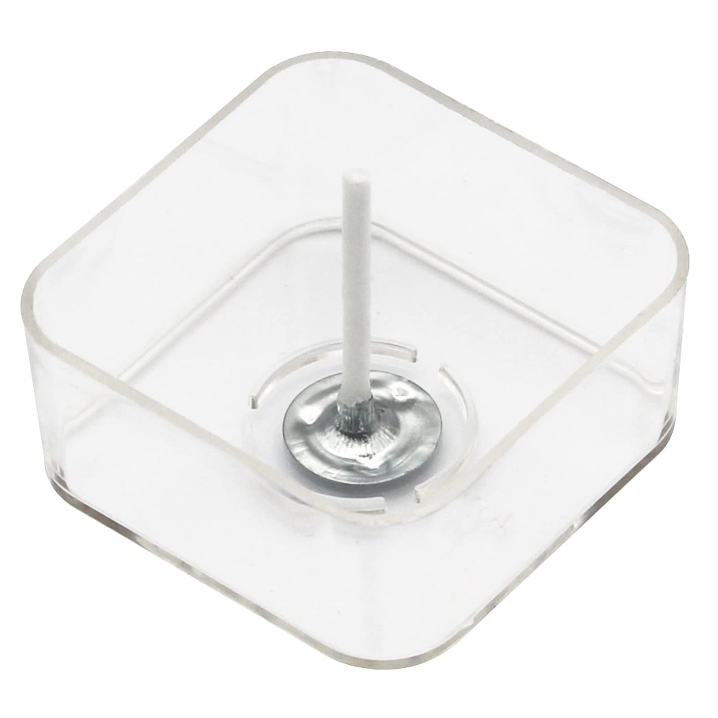 CandMak Tea Light Candle Cups, 50pcs Clear Polycarbonate Plastic Empty TeaLight Mold Tin Container with 50pcs TeaLight Candle Wicks (Square)