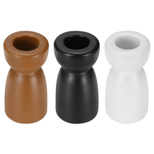 uxcell 3 Pack Candlestick Holder Black/White/Brown Ceramic Taper Candle Holder Candle Stand Holders Modern Style Decoration for Centerpiece Tabletops Anniversary