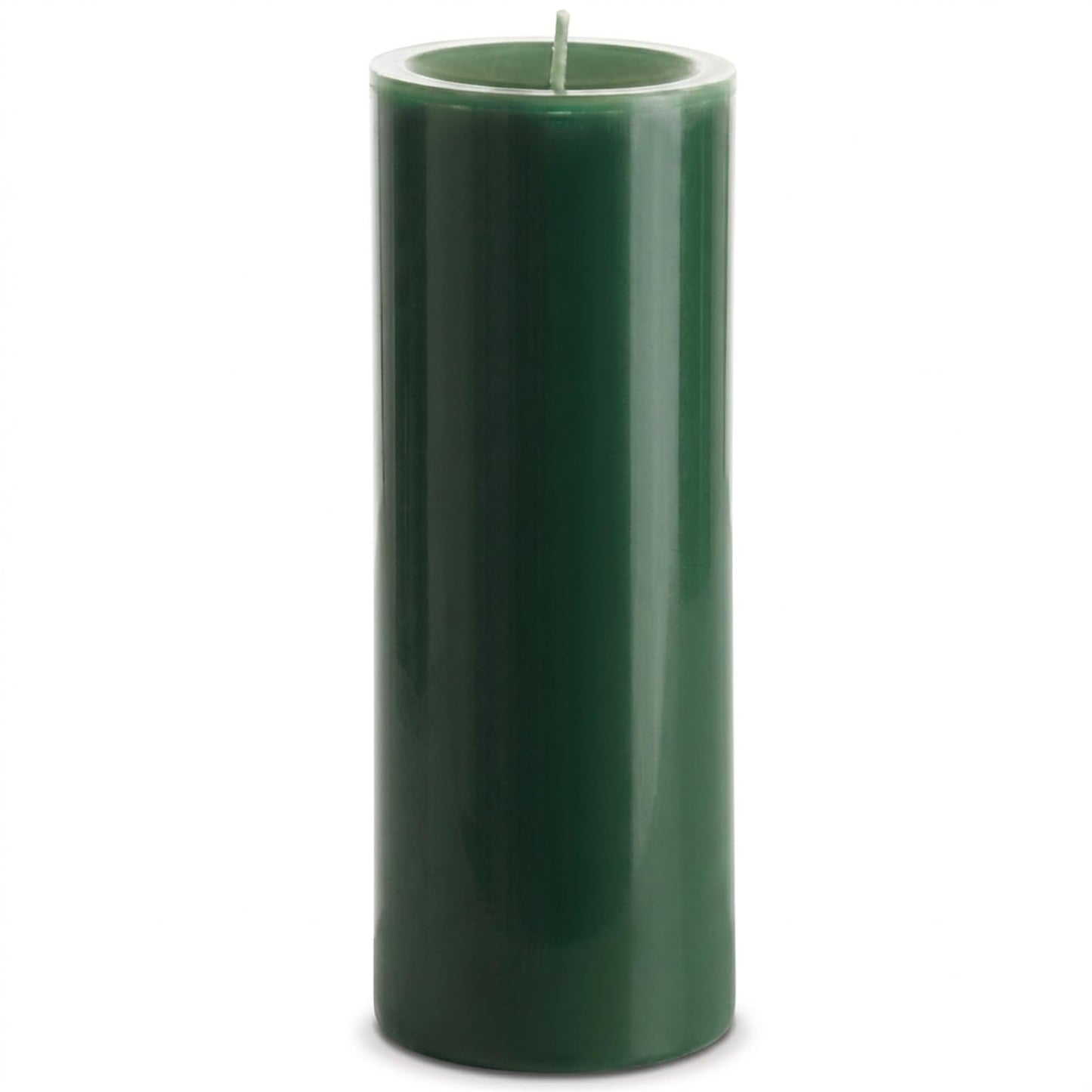 Bougies La Française Unscented Pillar Candle, Green, Made in Tunisia, Ready-to-Light Cotton Wick Included, Vegetable Wax Decorative Candle, 3.15" Diameter × 7.87" Tall, Approx. 125-Hour Burn Time
