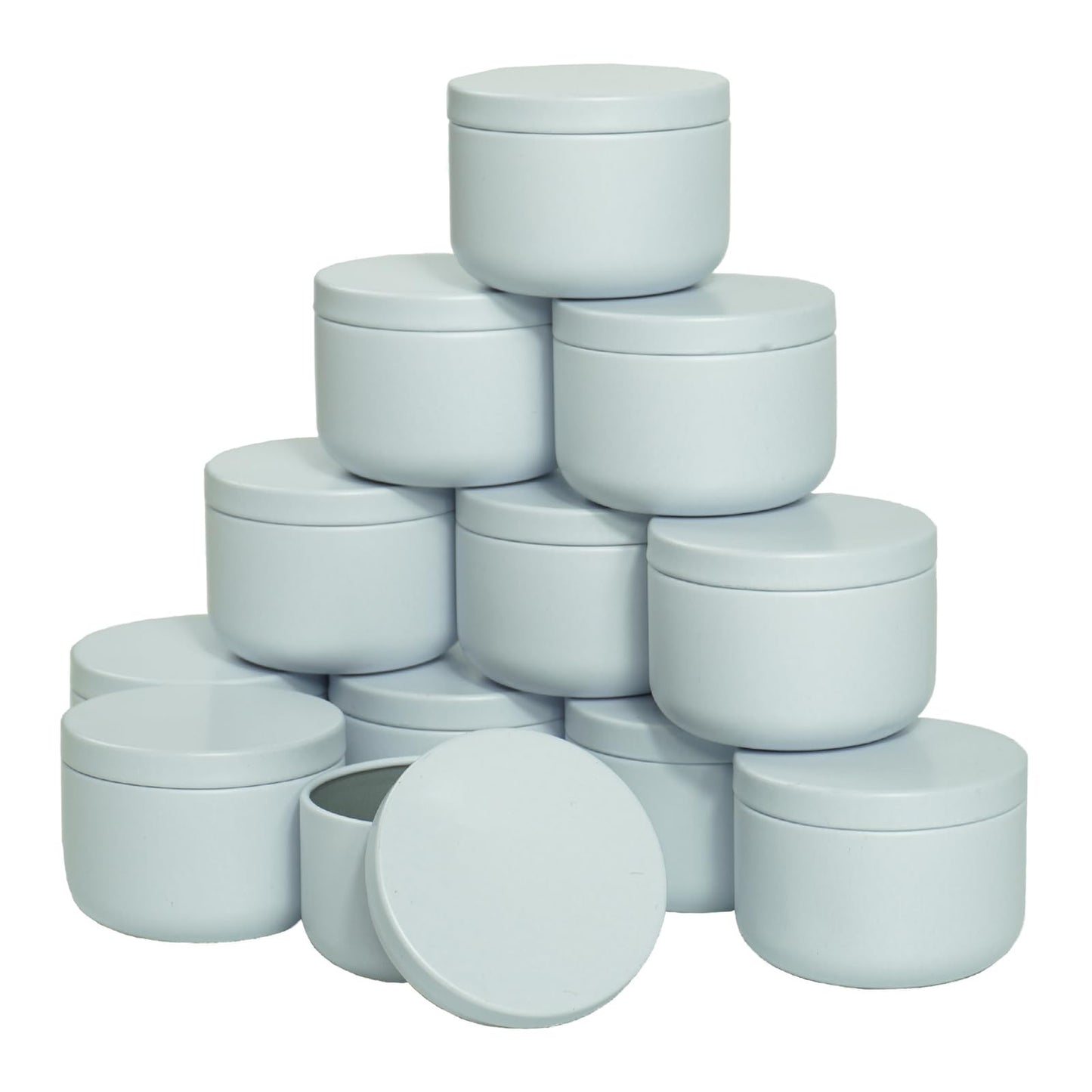 12Pack 3 oz Candle Tins with Lids,Round Metal Candle Jars for Candle Making,Bulk Empty Tins Containers for DIY Crafts Christmas Gifts Small Business Supplies–Airtight Storage Jars (White)