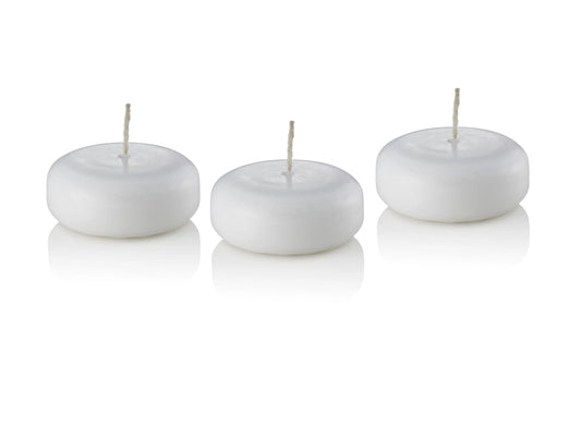 D'light Online Medium Floating Candles 2 3/8 Inch Bulk Pack for Events Floating Candles for Weddings, Spa, Home Decor, Special Occasions and Holiday Decor (Set of 96, White)