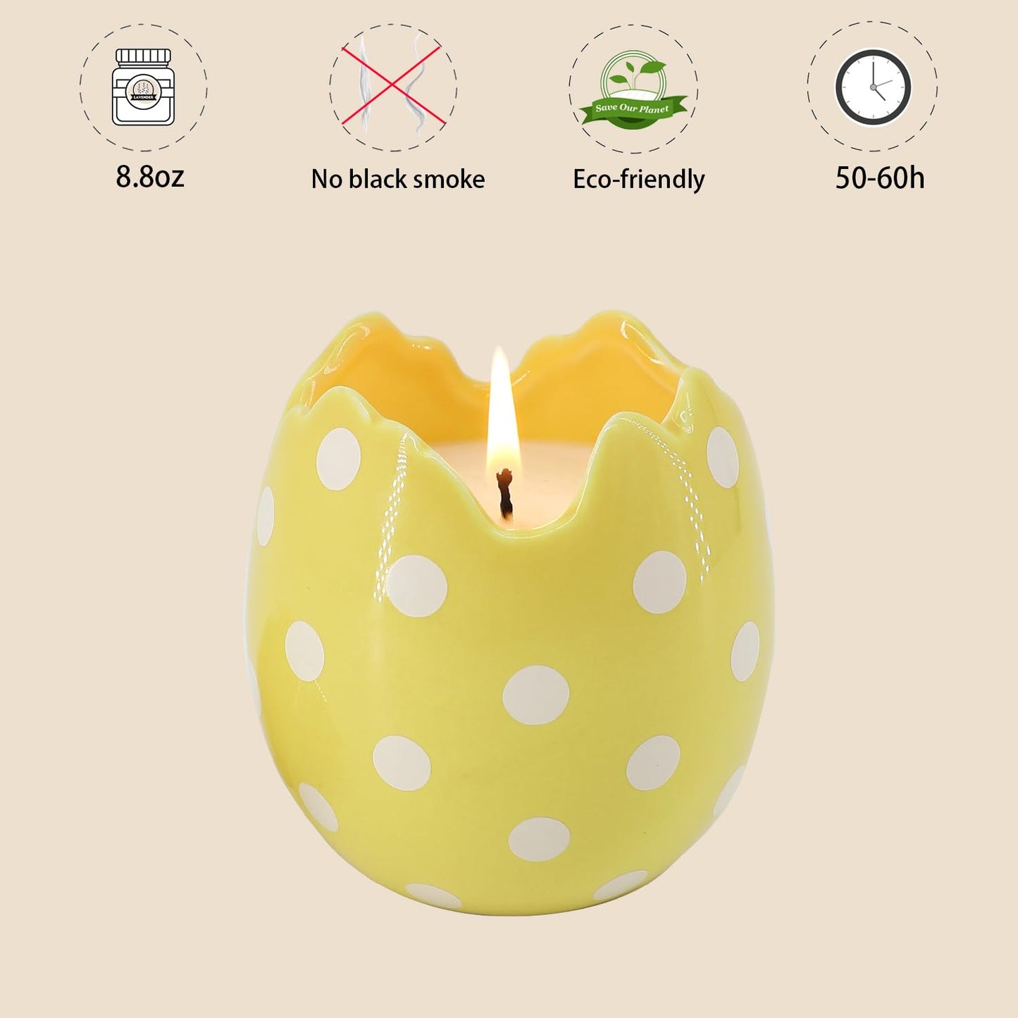 Easter Decorations - Easter Eggs Scented Candle, Easter Gifts for Women, Vanilla Candles(8.5oz)