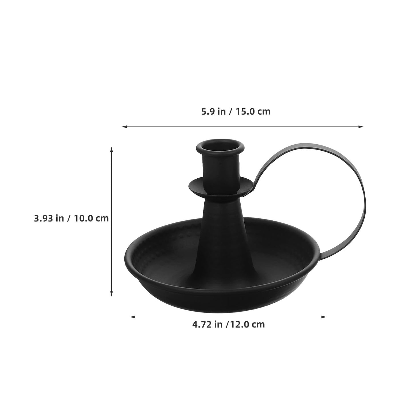 Generic Candle Pillar Holder: Elegant Iron Candle Plate Enhanced Romantic Atmosphere - Metal Candlestick with Handle for Weddings Home Decors Holiday Parties