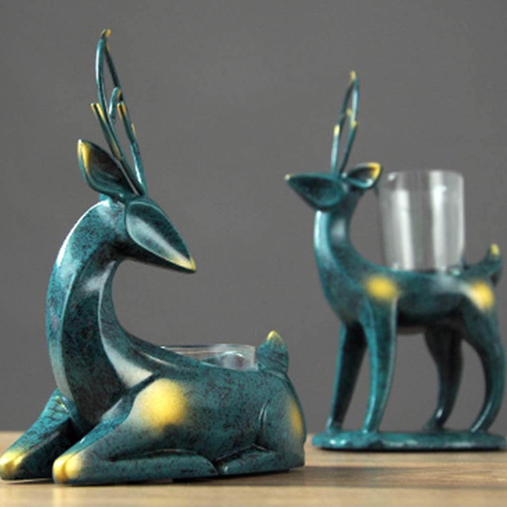 XILIN-1987 Candle Holderss Deer Styling Candle Holder Candlelight Dinner Props Candlestick Bedroom Home Furnishings Decorative Candlestick